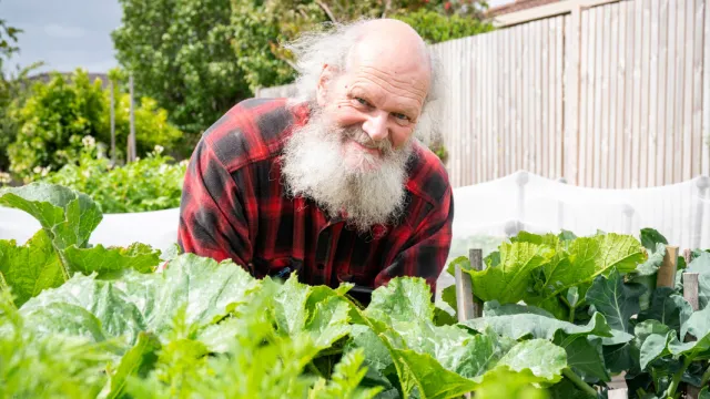 Male Resident In Community Garden At The Mornington Retirement Village