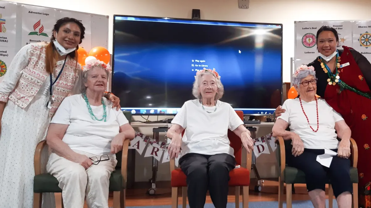 Aged care residents do the Hokey Pokey