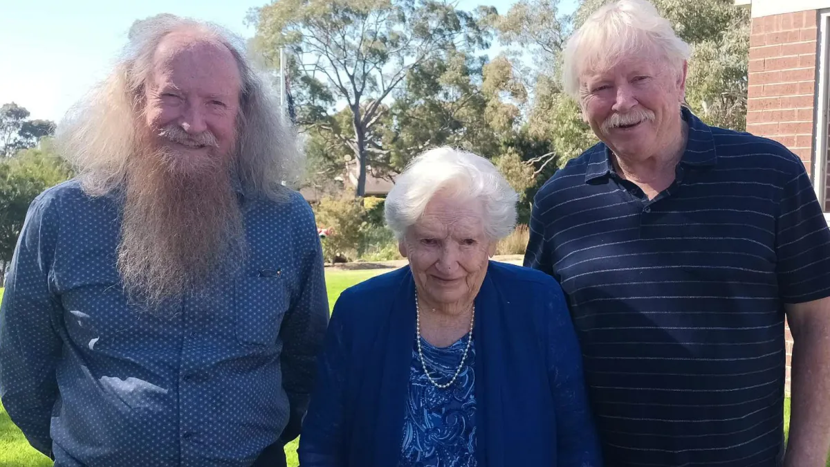 Beryl Spencer with two of her sons