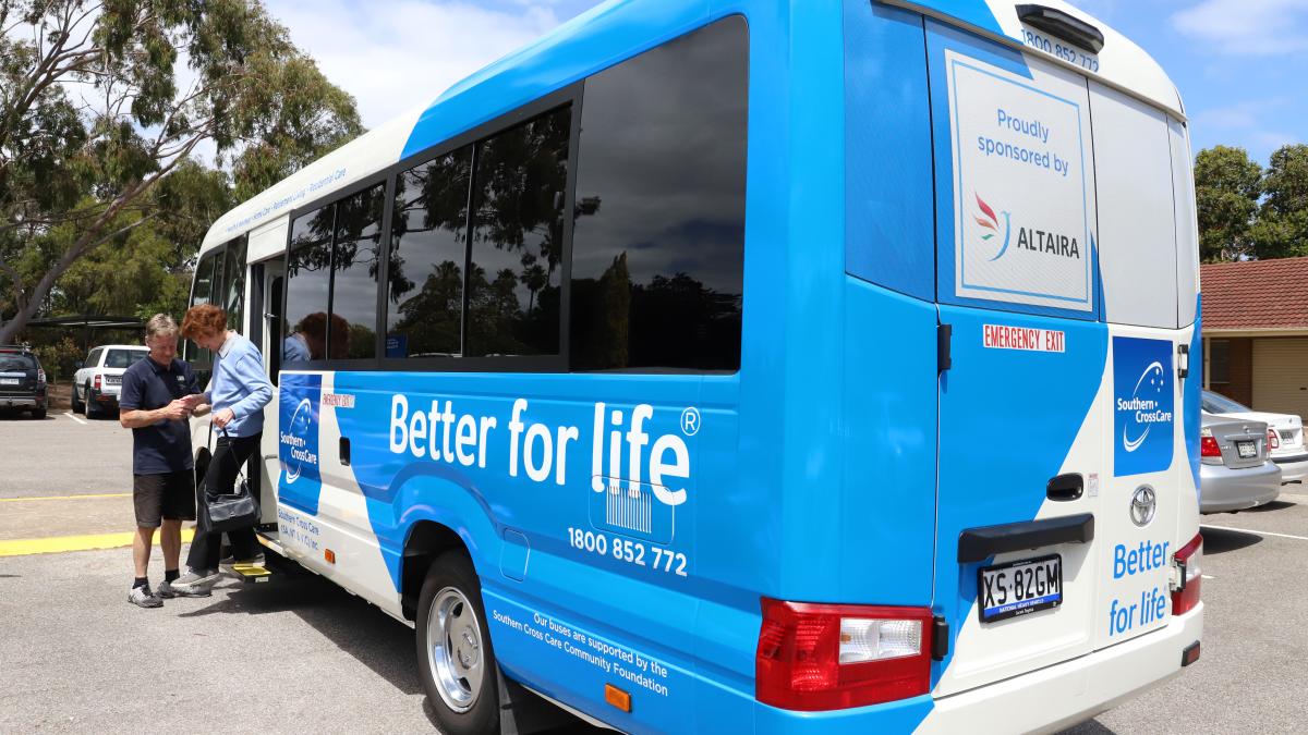 Southern Cross Care's bus sponsored by Altaira