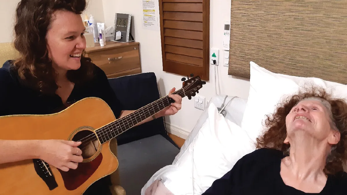 Alice, Registered Music Therapist and Pearl Supported Care Resident