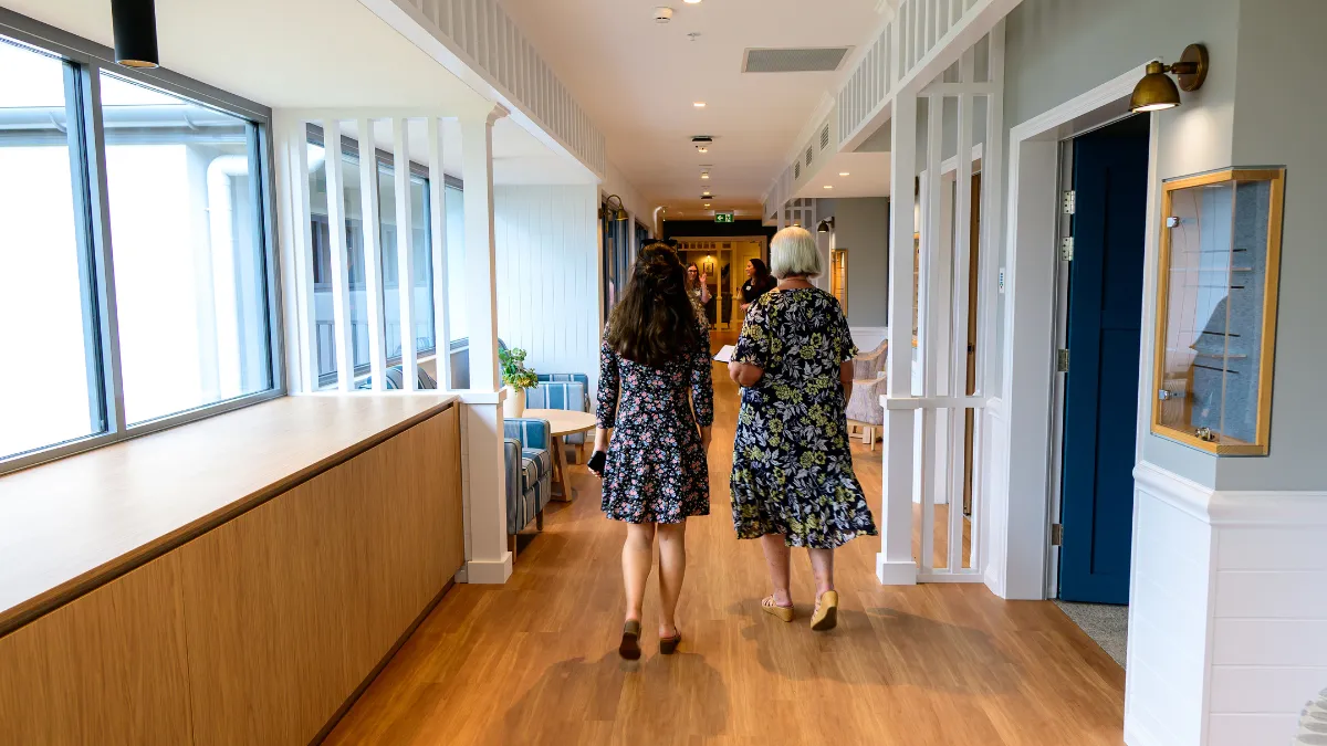 Walking through the new wing