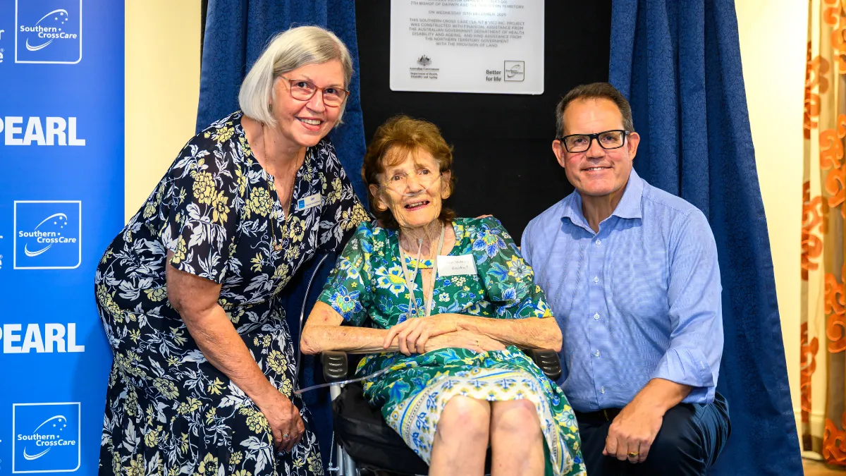 Jan Marlborough, Joan Halvorson and Luke Golding OAM