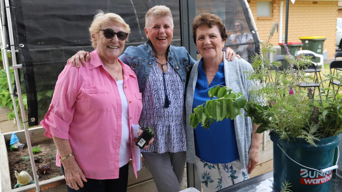 Residents together in the garden