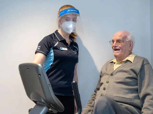 McCracken Residential Care resident in gym