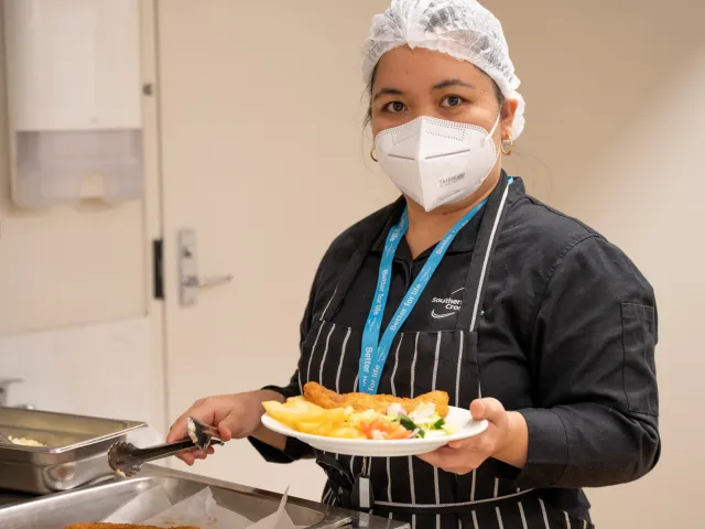 Mount Carmel Residential food being served