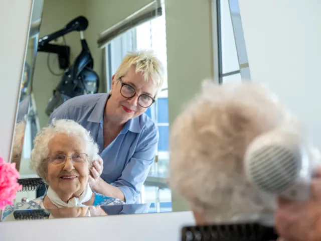 Resident  At Hairdresser At The West Beach Residential Care