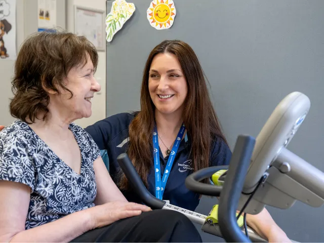 Labrina Allied Health staff member with Male resident 