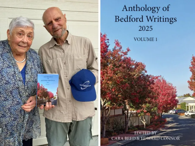Editors Cara and Ed, with the book