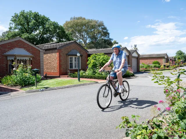 Glen Woodley Resident on bike 
