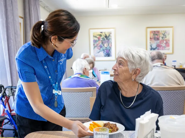 Residential Care resident and staff member