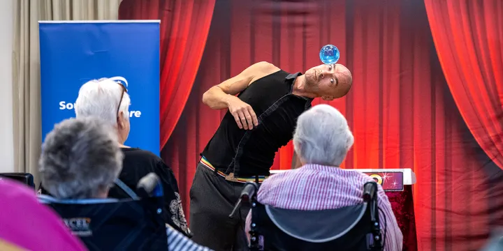 Performer Holding A Juggling Ball