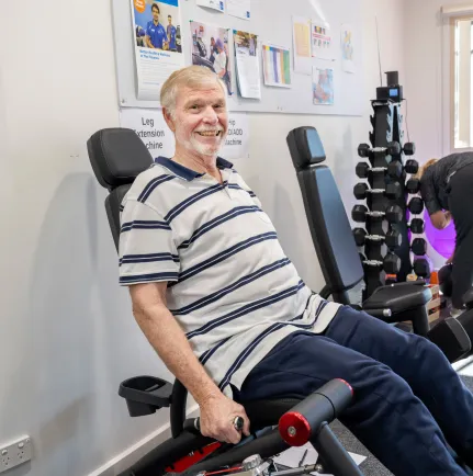 Client On Exercise Machine
