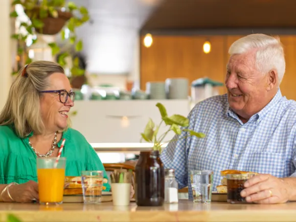 Residents Of The Pines At Cafe Together