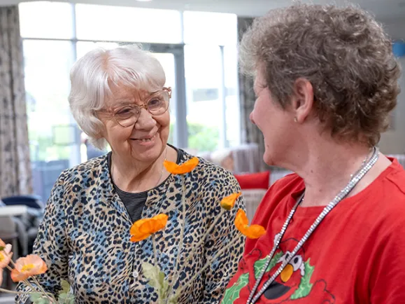 Two Female Residents At The Pines Lodge Residential Care