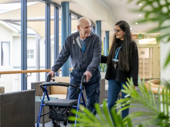 male resident with support worker 