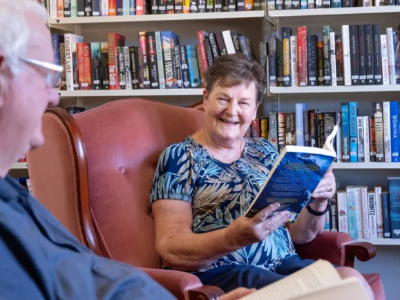 Residents In Library At John Martin House